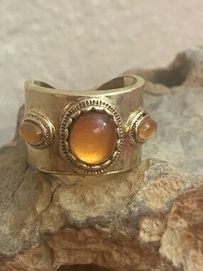 Vintage 80s Nina Ricci Etruscan Revival Statement Ring